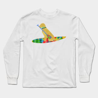 Stand Up Paddle Board Preppy Yellow Lab Long Sleeve T-Shirt